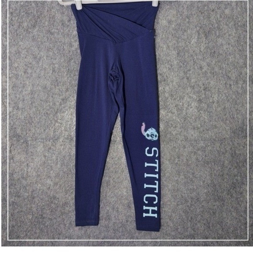 Disney Leggings Women XS Blue Lilo Stitch Lounge‎ Comfort Athleisure Stretch